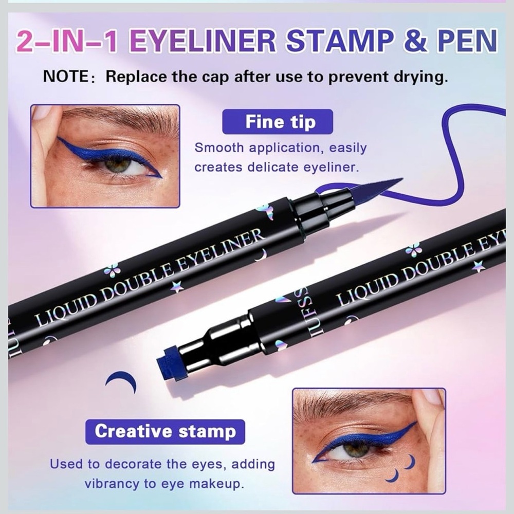 QIUFSSE DOUBLE ENDED Face stamp & Eyeliner - Picture 3 of 5
